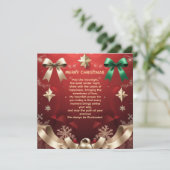 Faire-part Merry Christmas Greeting Card with Festive Ribbons (Debout devant)