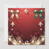 Faire-part Merry Christmas Greeting Card with Festive Ribbons (Dos)
