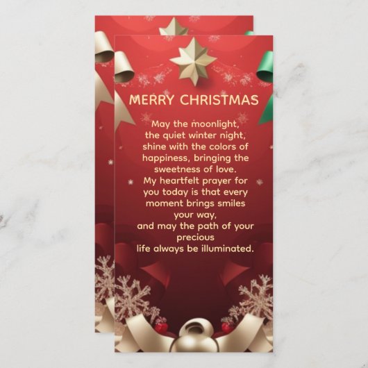 Faire-part Merry Christmas Greeting Card with Festive Ribbons (Devant / Derrière)