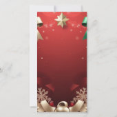 Faire-part Merry Christmas Greeting Card with Festive Ribbons (Dos)