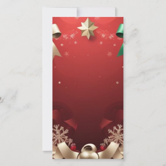 Faire-part Merry Christmas Greeting Card with Festive Ribbons (Dos)