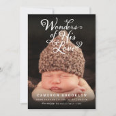 Faire-part Merveilles de son amour Naissance religieuse de No (Devant)