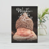 Faire-part Merveilles de son amour Naissance religieuse de No (Debout devant)