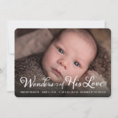 Faire-part Merveilles de son amour Naissance religieuse de No (Devant)