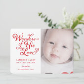 Faire-part Merveilles de son amour Naissance religieuse de No (Debout devant)