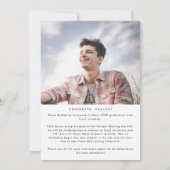Faire-part Message de typographie chic et diplôme photo (Dos)