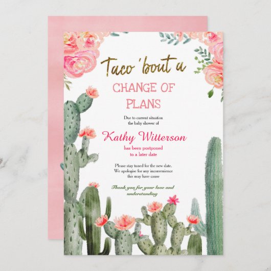 Faire-part mexicain reporté (Devant / Derrière)