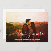 Faire-part Micro Mariage - photo de taille réduite Script sim (Devant / Derrière)