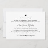 Faire-part Micro Mariage Réduction Photo Script Simple (Dos)