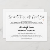 Faire-part micro-Mariage réduit au minimum (Devant / Derrière)