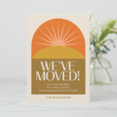 Faire-part Mid Century Modern Nous avons déménagé Adresse Sun (Debout devant)