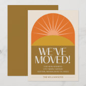 Faire-part Mid Century Modern Nous avons déménagé Adresse Sun (Devant / Derrière)