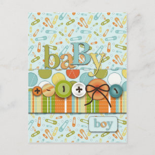 Faire-part Mignon comme carte postale de bouton