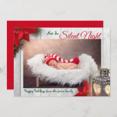 Faire-part Mignonne pas si Silent Night Baby Photo de Noël (Devant / Derrière)