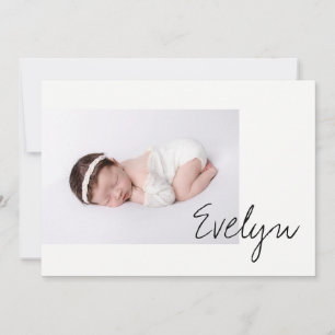 Faire-part Mini Chic Baby Girl Nom Script Photo Naissance