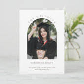 Faire-part Mini élégant Arché Photo du diplômé (Debout devant)