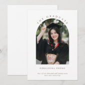 Faire-part Mini élégant Arché Photo du diplômé (Devant / Derrière)