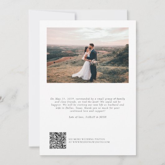 Faire-part Mini marié 2 Script photo QR Code Mariage (Dos)