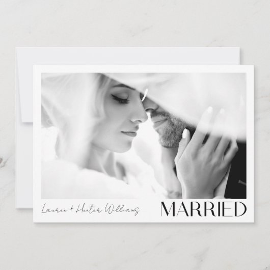 Faire-part Mini marié 3 Script photo QR Code Mariage (Devant)