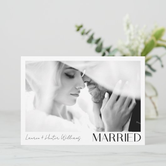 Faire-part Mini marié 3 Script photo QR Code Mariage (Debout devant)