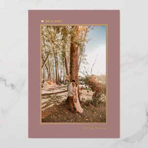 Faire-part minimal d'Elopement marié rose or