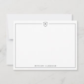 Faire-part Minimal Elegant Crest Monogram Note Card  (Devant)