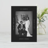 Faire-part Minimal "Just Married" 2-Photo Wedding Elopement (Debout devant)