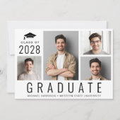 Faire-part Minimal moderne 4 photo Collage Graduation (Devant)