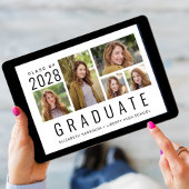 Faire-part Minimal moderne 5 photo Collage Graduation