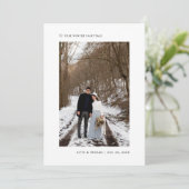 Faire-part Minimal moderne Nous Avons Elopé Mariage d'hiver d (Debout devant)