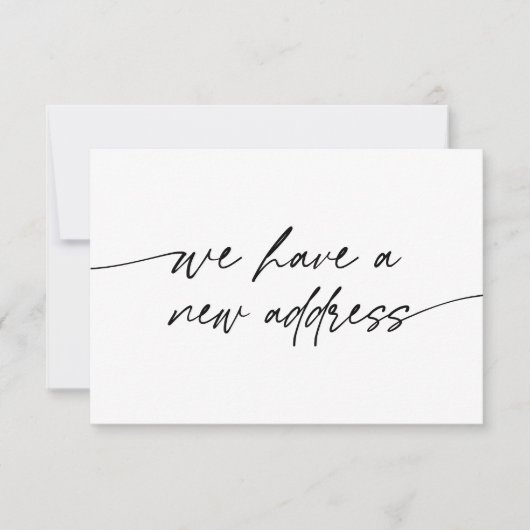 Faire-part Minimal Nous avons un nouveau script élégant d'adr (Devant)