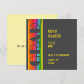 Faire-part Minimal Rainbow Class of Year Graduation Flat Card (Devant / Derrière)
