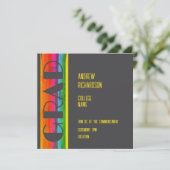 Faire-part Minimal Rainbow Class of Year Graduation Flat Card (Debout devant)