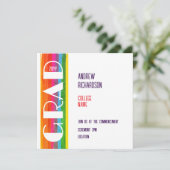 Faire-part Minimal Rainbow Class of Year Graduation Flat Card (Debout devant)