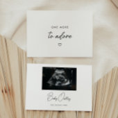 Faire-part Minimal Script "One More to Adore" Baby Pregnancy