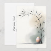Faire-part Minimal Zen Spring Bamboo Easter Egg (Devant / Derrière)