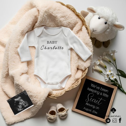 Faire-part minimale de grossesse non sexiste