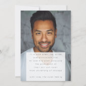 Faire-part Minimalisme Portrait Photo College Université (Dos)