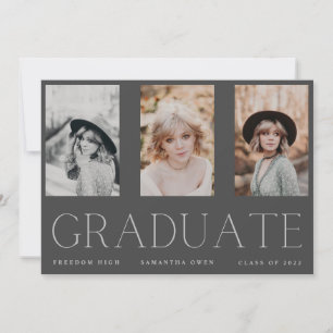 Faire-part Minimalisme Ultimate Trois Lycée Diplômé