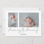 Faire-part Minimalist 2 Photos annonçant la naissance de l'ar (Devant)