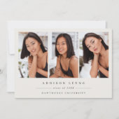 Faire-part Minimalist 3 Photo Graduation Announcement Invite (Devant)
