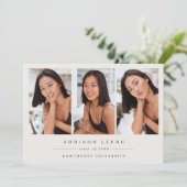 Faire-part Minimalist 3 Photo Graduation Announcement Invite (Debout devant)
