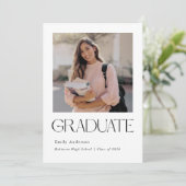 Faire-part Minimalist Graduation Photo (Debout devant)