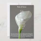 Faire-part Minimalist Peace Lily Funeral Program (Dos)