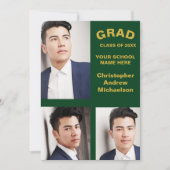 Faire-part Minimalist Typography 3 Photo Graduation (Devant)