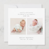 Faire-part Minimaliste 3 photos bébé (Dos)