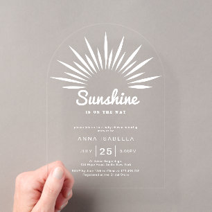 Faire-Part Minimaliste Baby Shower "Le Soleil Arri