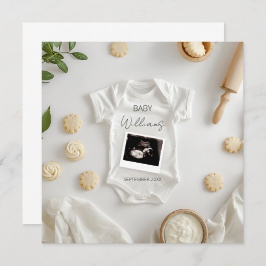 Faire-part minimaliste de grossesse (Devant / Derrière)