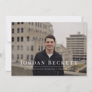 Faire-part minimaliste de photo d'obtention du