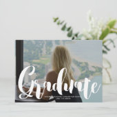 Faire-part minimaliste d'obtention d'un diplôme ph (Debout devant)